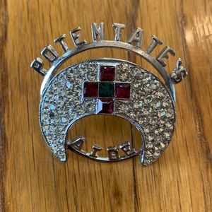Potentate’s Aide Rhinestone Broach, Vintage Masonic Memorabilia
